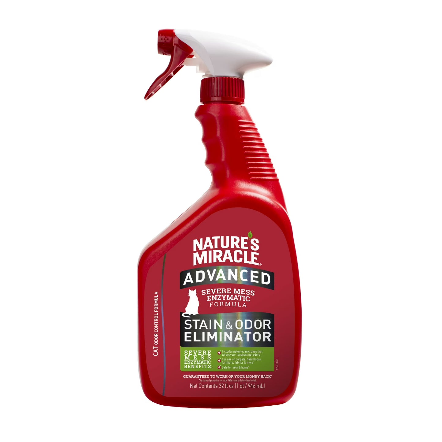 Nature's Miracle Advanced Cat Stain & Odor Eliminator Spray for Severe Cat Messes, 32 oz