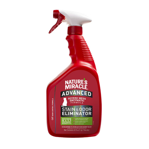 Nature's Miracle Advanced Cat Stain & Odor Eliminator Spray for Severe Cat Messes, 32 oz