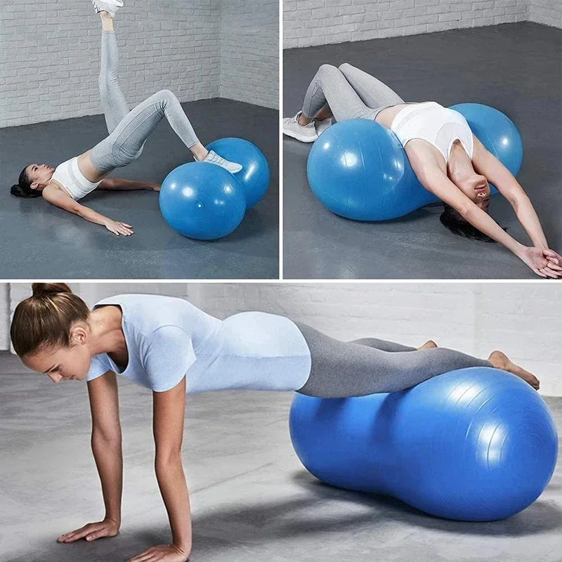 1 Piece Thickened PVC Capsule Yoga Ball Explosion-Proof Peanut Yoga Ball Adult Fitness Massage Rehabilitation Training Ball