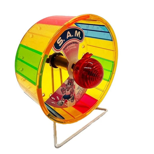 Super Silent Hamster Exercise Wheel Bite Resistant Stable Base Pet Jogging Wheel with Light Pet Rotatory Wheel Night Use