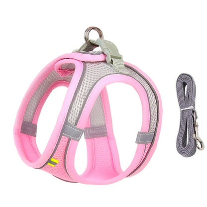 Puppy Harness Set Dog Accessories Adjustable Puppy and Cat Harness Vest French Bulldog Chihuahua Small Dog Collar Pet Leash Dogs