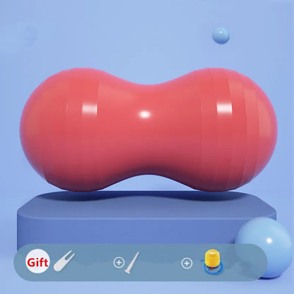 1 Piece Thickened PVC Capsule Yoga Ball Explosion-Proof Peanut Yoga Ball Adult Fitness Massage Rehabilitation Training Ball