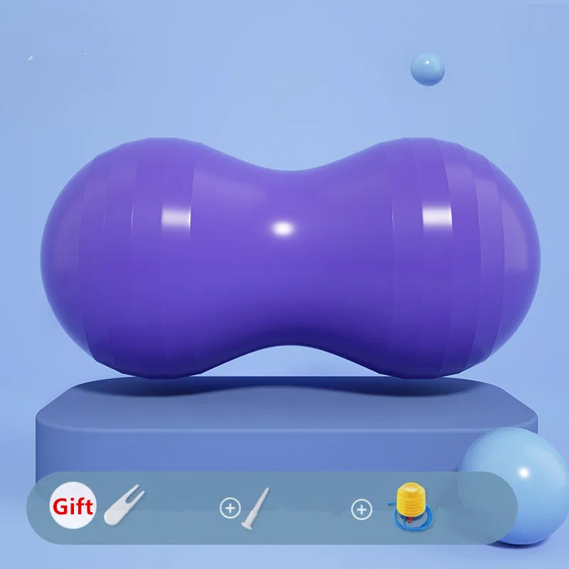 1 Piece Thickened PVC Capsule Yoga Ball Explosion-Proof Peanut Yoga Ball Adult Fitness Massage Rehabilitation Training Ball