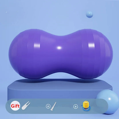 1 Piece Thickened PVC Capsule Yoga Ball Explosion-Proof Peanut Yoga Ball Adult Fitness Massage Rehabilitation Training Ball
