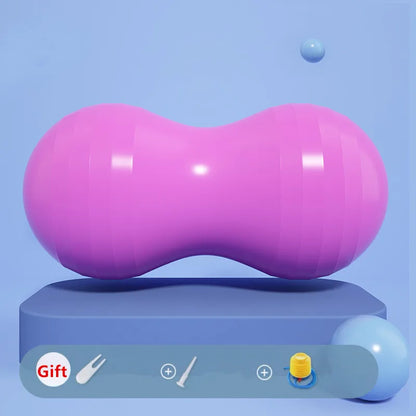1 Piece Thickened PVC Capsule Yoga Ball Explosion-Proof Peanut Yoga Ball Adult Fitness Massage Rehabilitation Training Ball