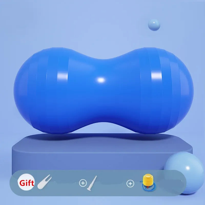 1 Piece Thickened PVC Capsule Yoga Ball Explosion-Proof Peanut Yoga Ball Adult Fitness Massage Rehabilitation Training Ball