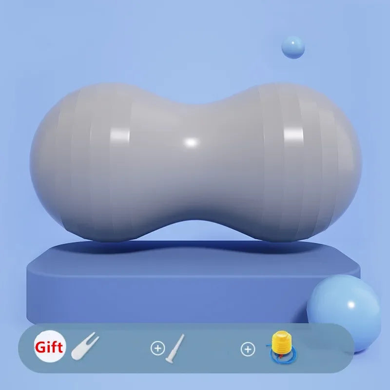 1 Piece Thickened PVC Capsule Yoga Ball Explosion-Proof Peanut Yoga Ball Adult Fitness Massage Rehabilitation Training Ball