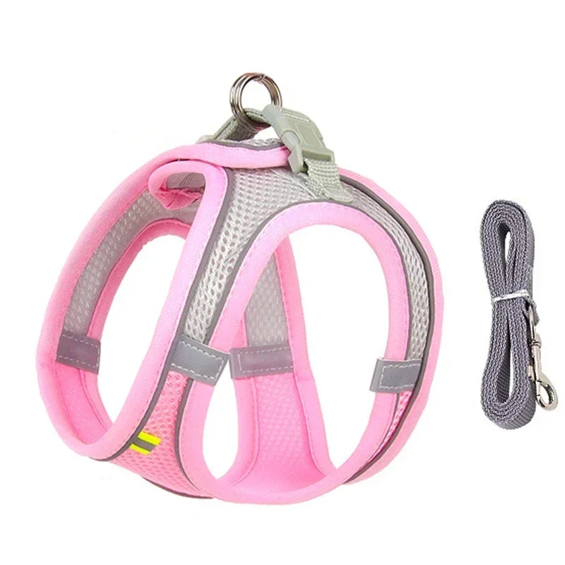 Puppy Harness Set Dog Accessories Adjustable Puppy and Cat Harness Vest French Bulldog Chihuahua Small Dog Collar Pet Leash Dogs