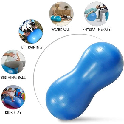 1 Piece Thickened PVC Capsule Yoga Ball Explosion-Proof Peanut Yoga Ball Adult Fitness Massage Rehabilitation Training Ball