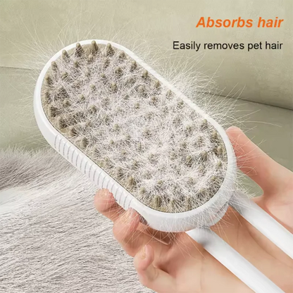 New Cat Dog Pet Spray Massage Brush One Button Steam Spray Folding Rotatable Floating Hair Bath Hair Removal Brush Comb